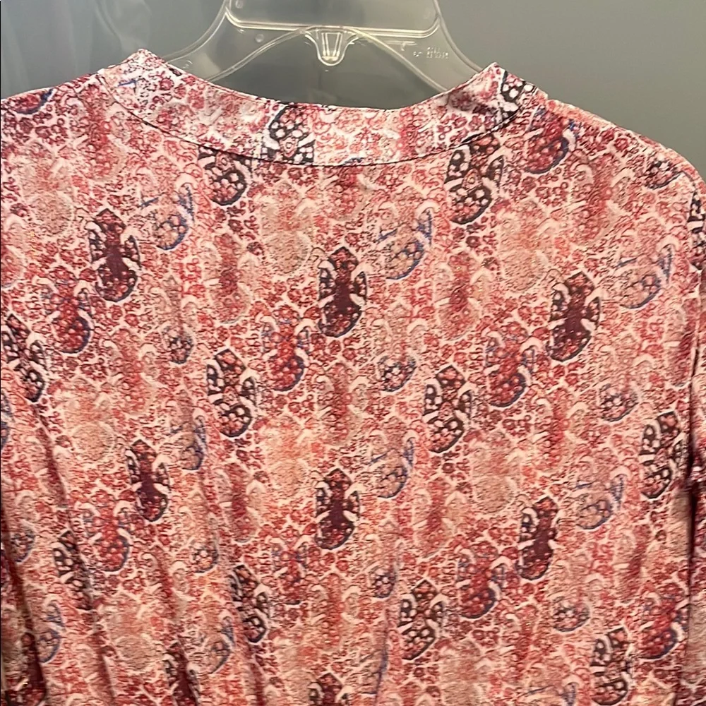 AQUA Pink Lined Patterned Ruffled Dress, Fairy Boho Peasant Dress, NWT